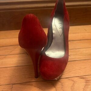 Guess Red Suede Women's Heels